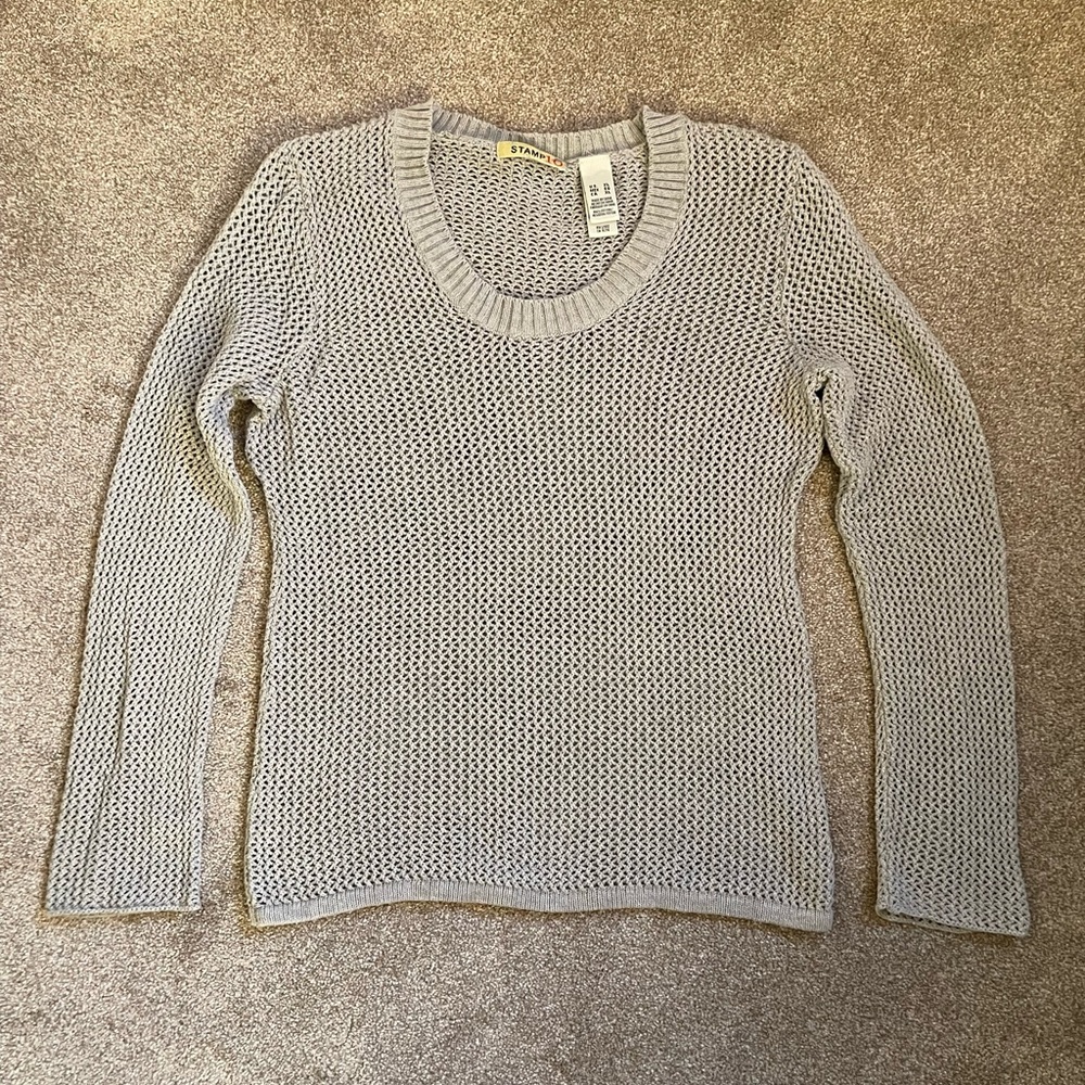 Stamp 10 gray knit see through light top